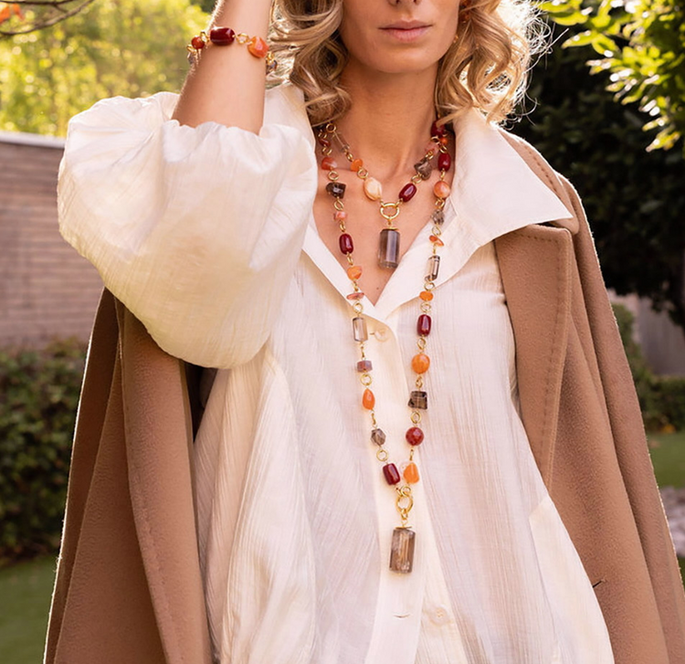 Velatti Terra Sunset Multi-Stone Necklace