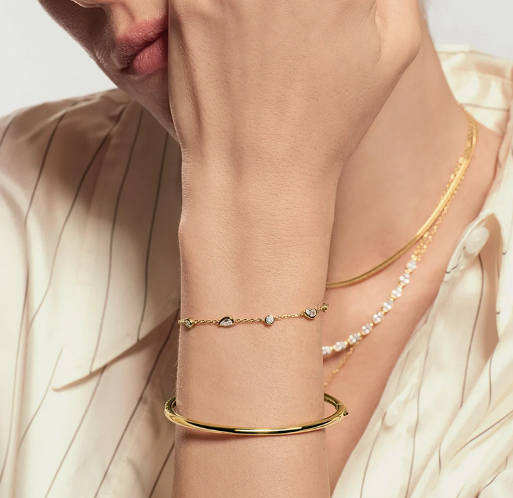 Round & Teardrop Station Bracelet