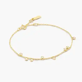 Bezel-Set Droplet Station Bracelet