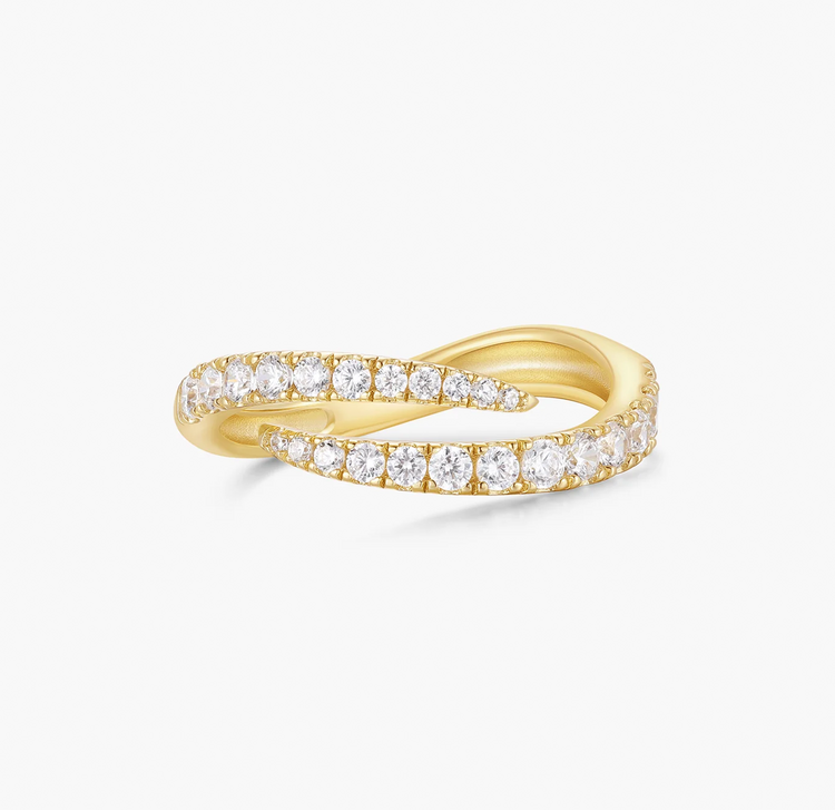 Spiral Pavé Adjustable Ring