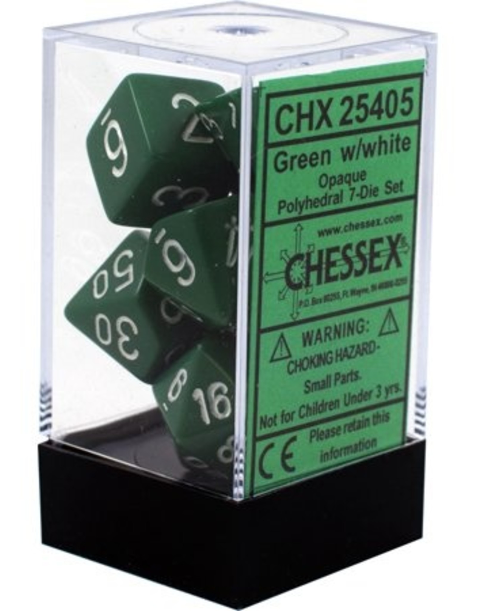 Chessex 7Ct Dice Set CHX25405 Opaque Green