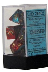 Chessex 7Ct Dice Set CHX26462 Gemini Red Teal/Gold