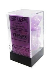 Chessex 7Ct Dice Set CHXLE430 Frosted Purple/White