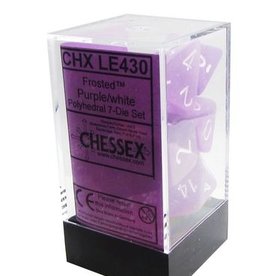 Chessex 7Ct Dice Set CHXLE430 Frosted Purple/White