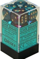 Chessex 16MM D6 Dice Set CHX26649 Gemini Purple-Teal/Gold