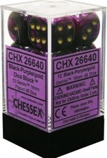 Chessex 16MM D6 Dice Set CHX26640 Gemini Black Purple/Gold