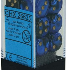 Chessex 16MM D6 Dice Set CHX26635 Gemini Black Blue/Gold