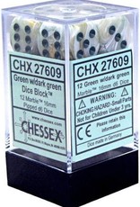 Chessex 16MM D6 Dice Set CHX27609 Marble Green/Dark Green