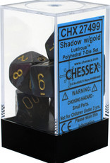 Chessex 7Ct Dice Set CHX27499 Lustrous Shadow/Gold