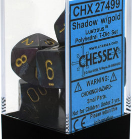 Chessex 7Ct Dice Set CHX27499 Lustrous Shadow/Gold