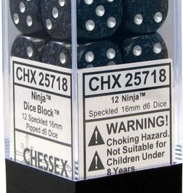 Chessex 16MM D6 Dice Set CHX25718 Speckled Ninja