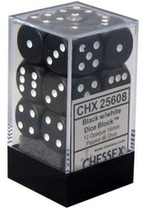 Chessex 16MM D6 Dice Set CHX25608 Opaque Black/White
