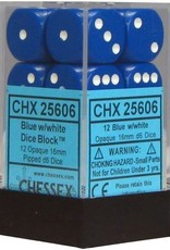 Chessex 16MM D6 Dice Set CHX25606 Opaque Blue/White