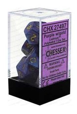 Chessex 7Ct Dice Set CHX27497 Lustrous Purple/Gold