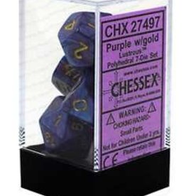 Chessex 7Ct Dice Set CHX27497 Lustrous Purple/Gold