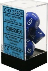 Chessex 7Ct Dice Set CHX25406 Opaque Blue/White
