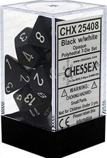 Chessex 7Ct Dice Set CHX25408 Opaque Black/White