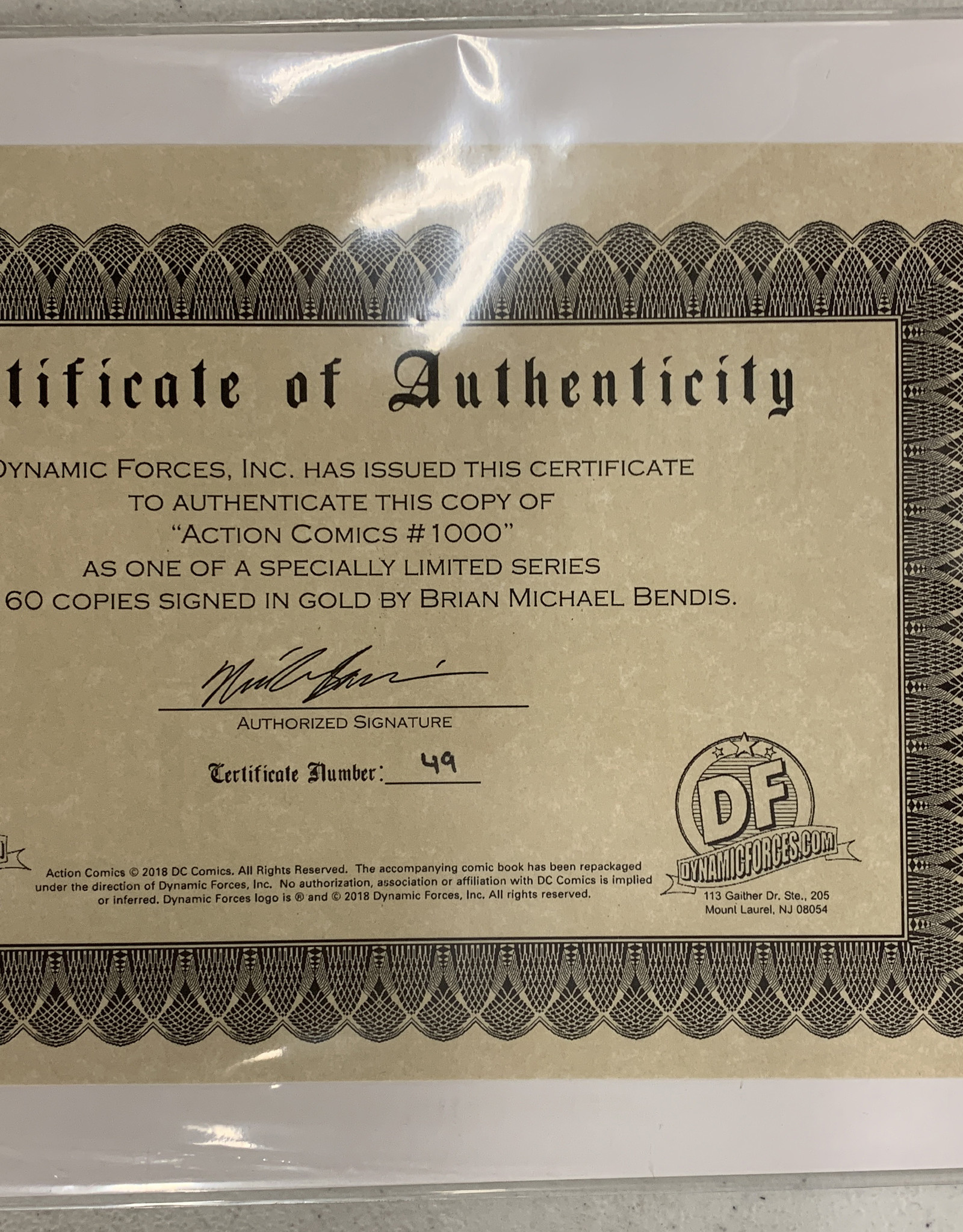 DC Comics Action Comics #1000 Gold Signed by Brian Michael Bendis