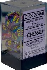 Chessex 7Ct Dice Set CHX27450 Festive Mosaic/Yellow
