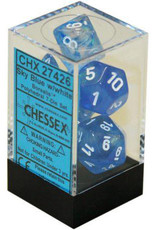 Chessex 7Ct Dice Set CHX27426 Borealis Sky Blue/White