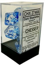 Chessex 7Ct Dice Set CHX27466 Nebula Dark Blue/White