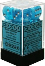 Chessex 16MM D6 Dice Set CHX27665 Cirrus Aqua/Silver