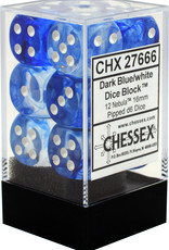 Chessex 16MM D6 Dice Set CHX27666 Nebula Dark Blue/White