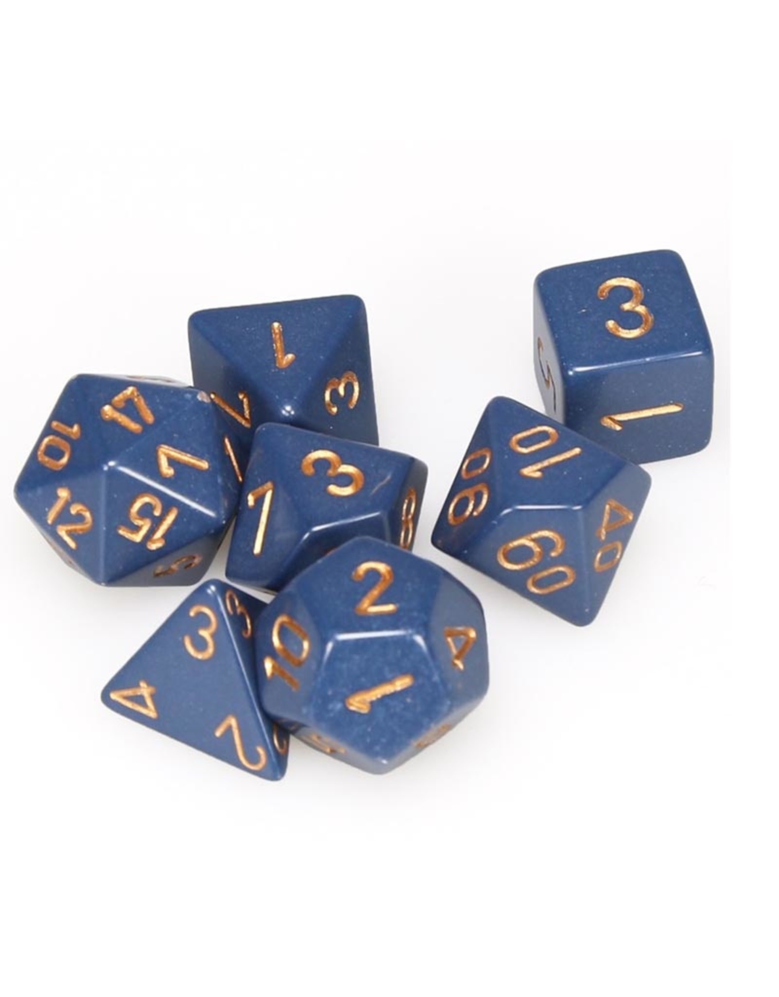 Chessex 7Ct Dice Set CHX25426 Opaque Dusty Blue/Copper
