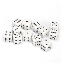 Chessex 16MM D6 Dice Set CHX25601 Opaque White/Black