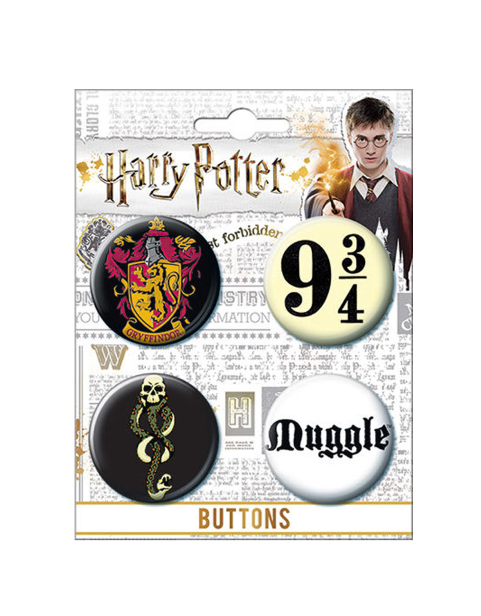 Ata-Boy Harry Potter (Set 3) 4 Piece Button Set