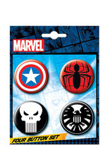 Ata-Boy Marvel Logos 4 Piece Button Set