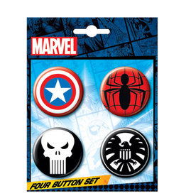 Ata-Boy Marvel Logos 4 Piece Button Set