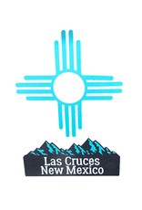Brass Reminders Co. Inc. Mini Turquoise Zia With Las Cruces, New Mexico Mountain