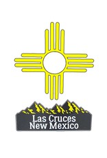 Brass Reminders Co. Inc. Yellow Zia With Las Cruces New Mexico Mountain