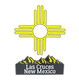 Brass Reminders Co. Inc. Yellow Zia With Las Cruces New Mexico Mountain
