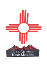 Brass Reminders Co. Inc. Mini Red Zia With Las Cruces, New Mexico Mountain