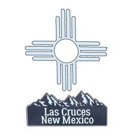 Brass Reminders Co. Inc. Mini White Zia With Las Cruces, New Mexico Mountain