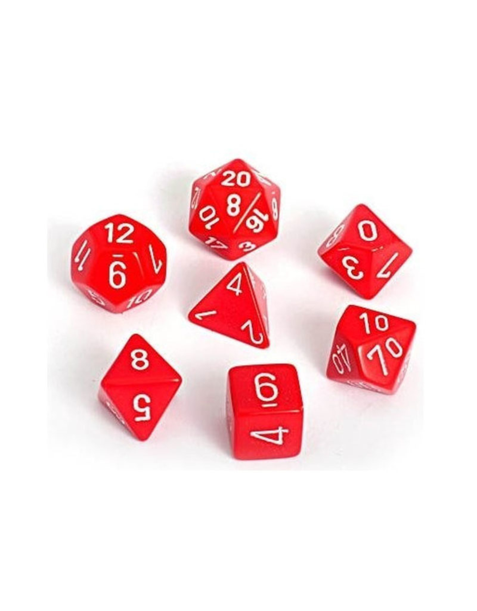 Chessex 7Ct Dice Set CHX25404 Opaque Red/White