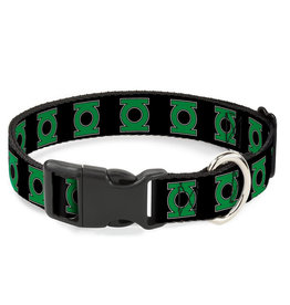 Buckle-Down Green Lantern Logo Black/Green Collar