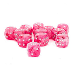Chessex 16MM D6 Dice Set CHX27724 Ghostly Glow Pink/Silver