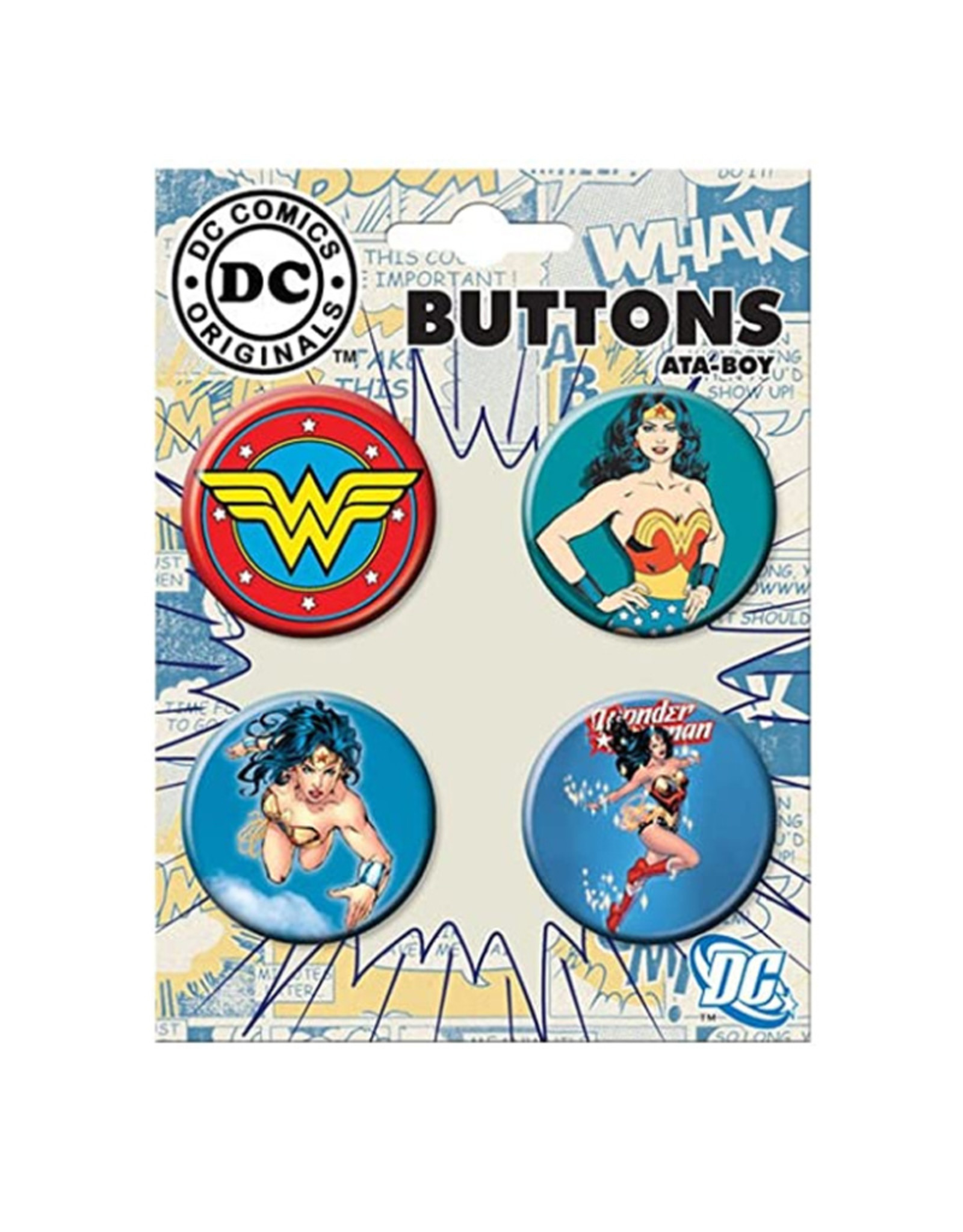 Ata-Boy Wonder Woman 4 Piece Button Set