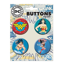 Ata-Boy Wonder Woman 4 Piece Button Set