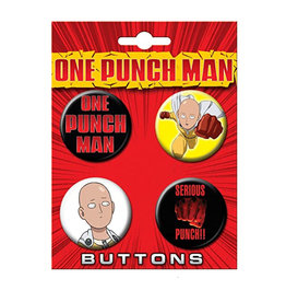 Ata-Boy One Punch Man 4 Piece Button Set