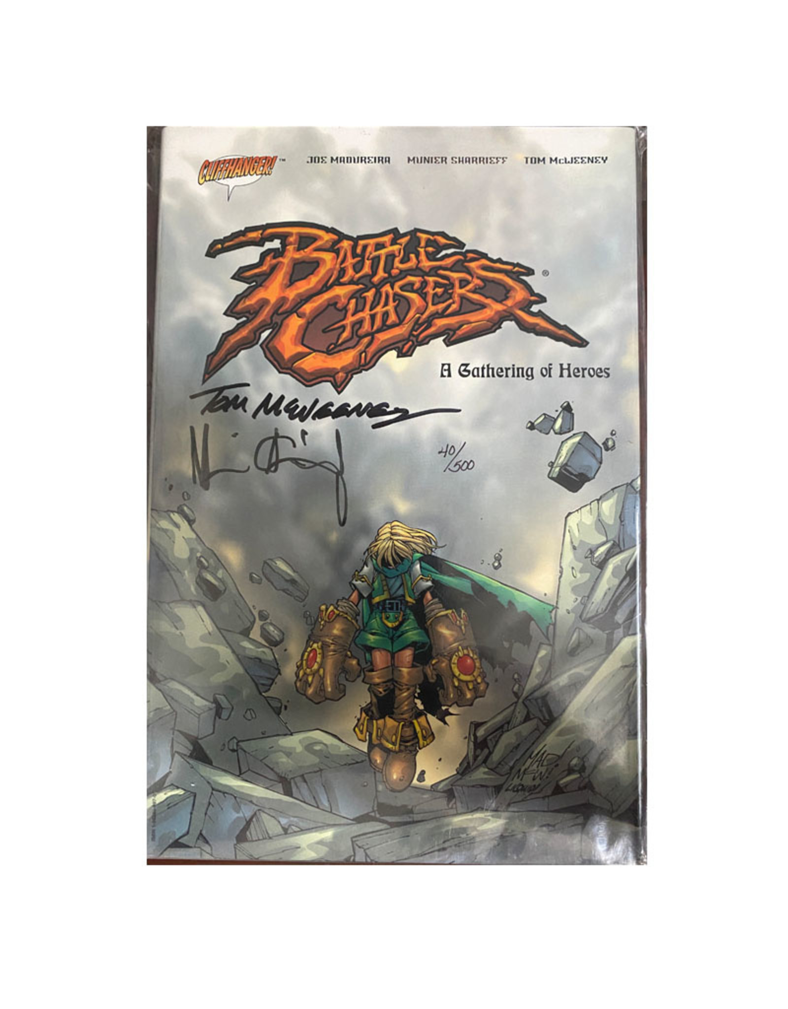 Battle Chasers: A Gathering of Heroes Hardcover signed by Munier Sharrieff and Tom McWeeney with COA 0040/500