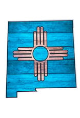 Brass Reminders Co. Inc. Mini Turquoise Painted Wood NM with Flag