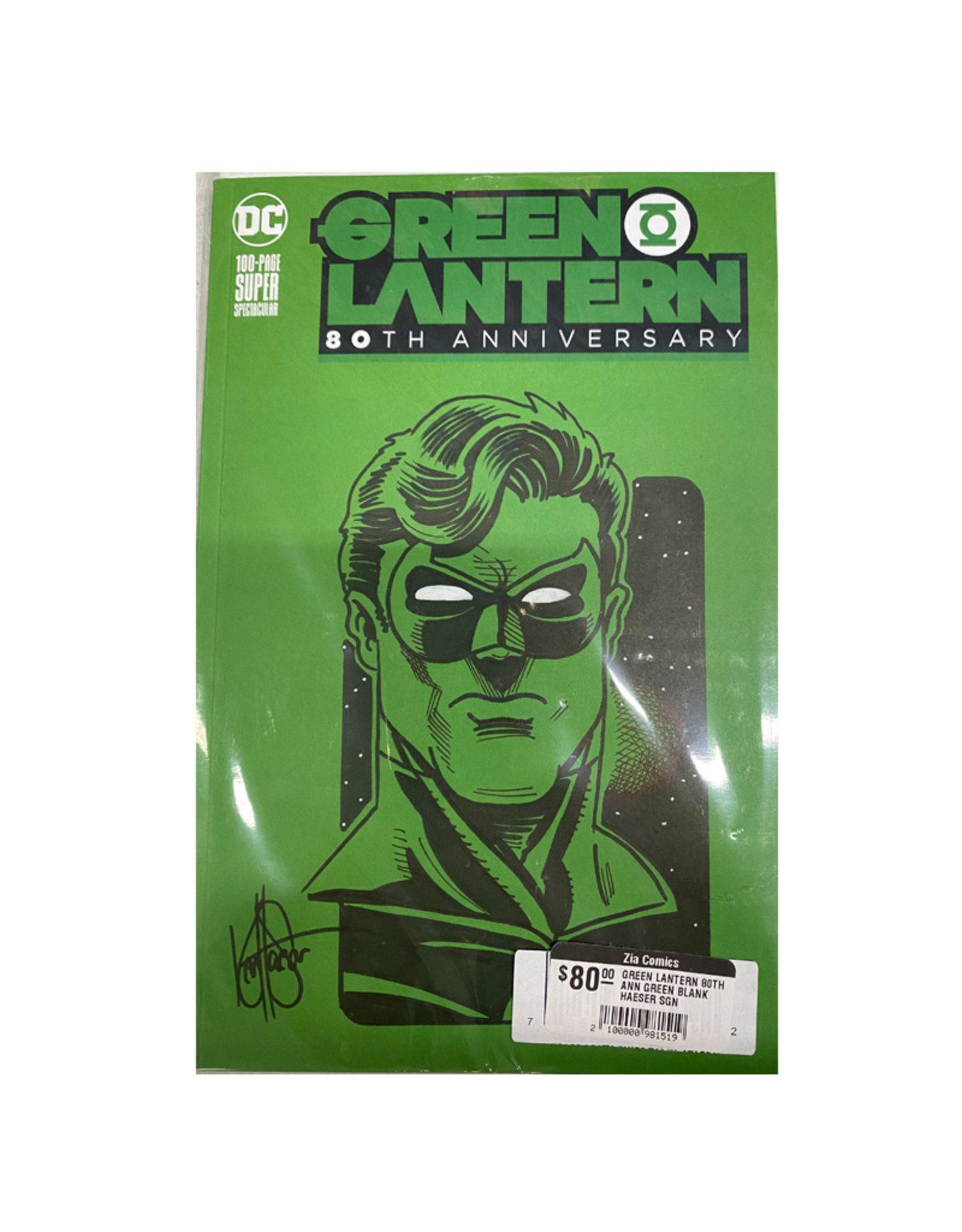 DC Comics Green Lantern 80th Anniversary Blank variant remarked and signed by Ken Haeser