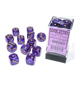 Chessex 16MM D6 Dice Set CHX27787 Borealis Royal Purple/Gold