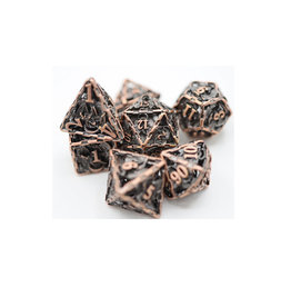 Foam Brain Metal Dice Set: Chained Dragon: Copper- Hollow