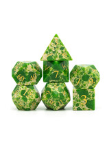 Foam Brain Engraved Dice Set: Textured Turquoise, Mossy Green