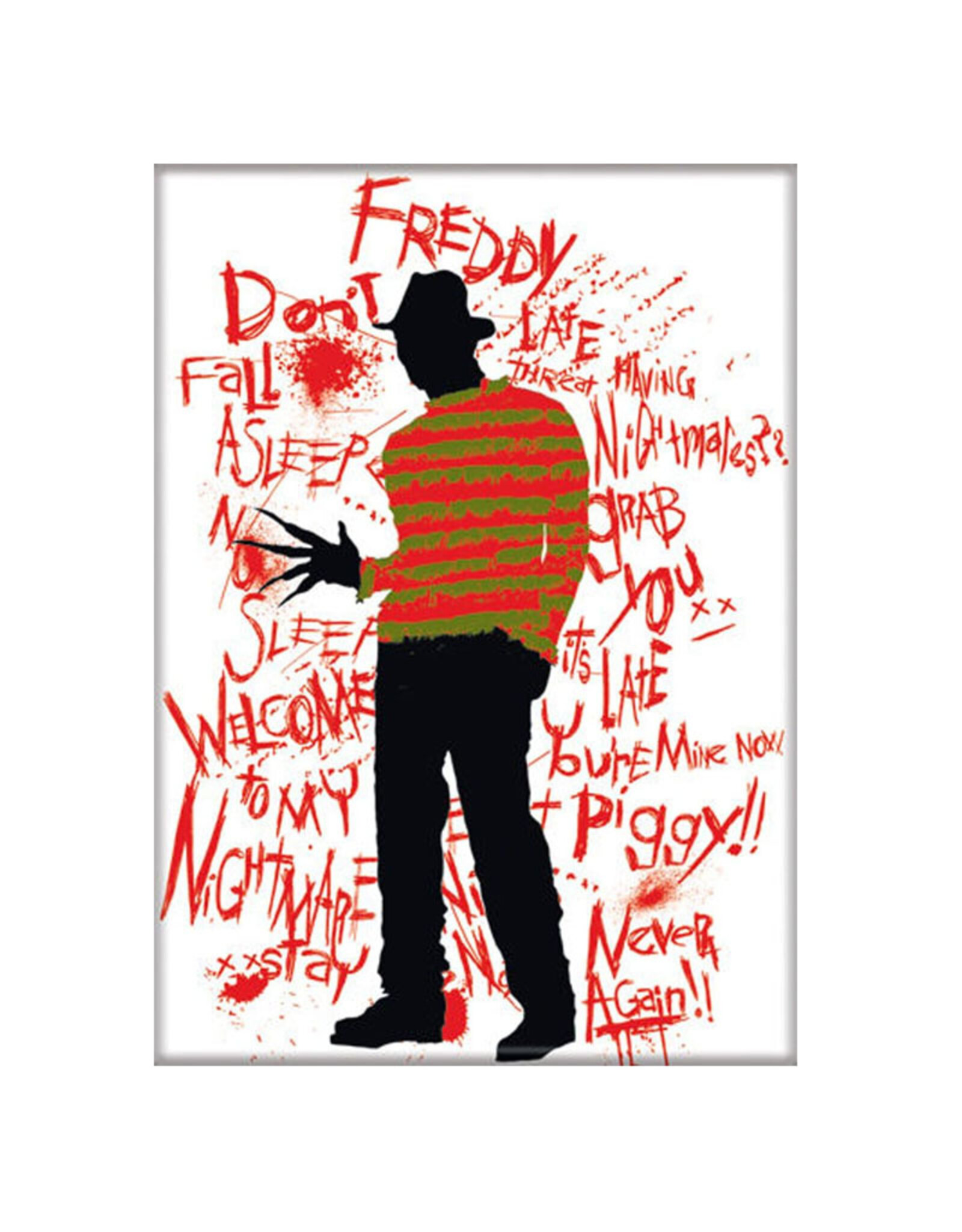 Ata-Boy Nightmare on Elm Street Freddy Red Writing Magnet
